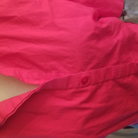 Venezia Red Button Front Stretch Shirt Short Sleeve Sz. 14/16 - Picture 3 of 7